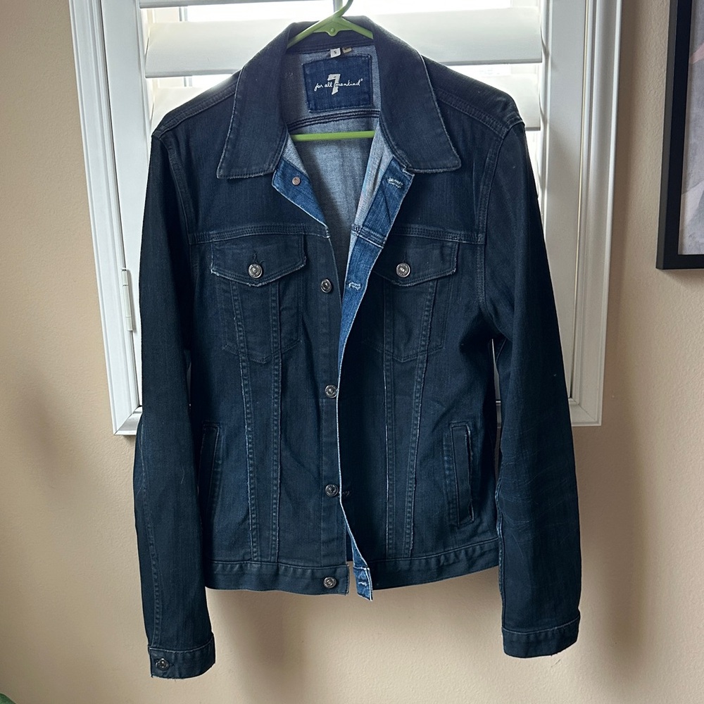 7 For All Mankind Dark Blue Denim Jacket